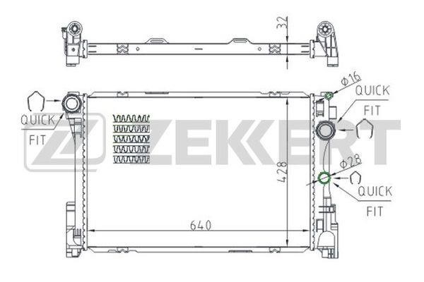 Zekkert MK-1513 Radiator, engine cooling MK1513
