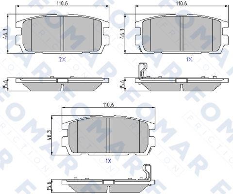 Fomar friction FO 858281 Brake Pad Set, disc brake FO858281