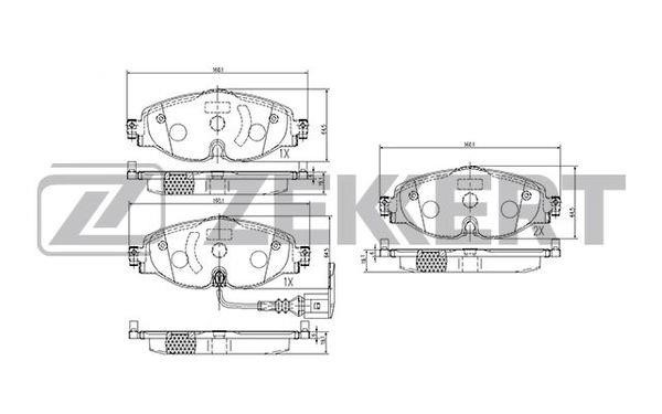 Zekkert BS-1047 Brake Pad Set, disc brake BS1047