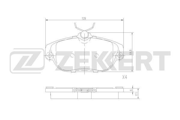 Zekkert BS-2996 Brake Pad Set, disc brake BS2996