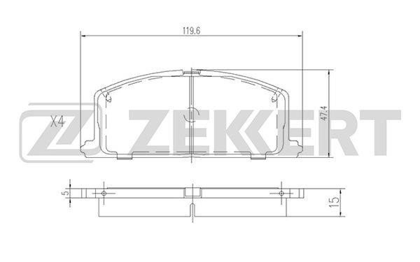 Zekkert BS-2624 Brake Pad Set, disc brake BS2624
