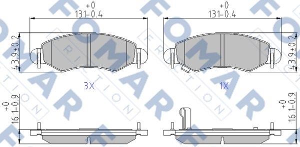 Fomar friction FO 894781 Brake Pad Set, disc brake FO894781