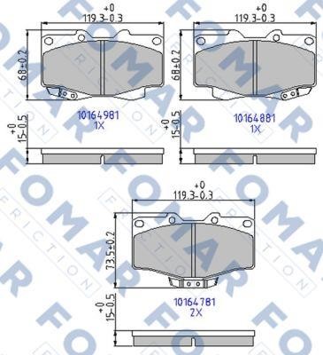 Fomar friction FO 464781 Brake Pad Set, disc brake FO464781