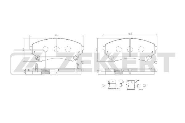 Zekkert BS-1539 Brake Pad Set, disc brake BS1539