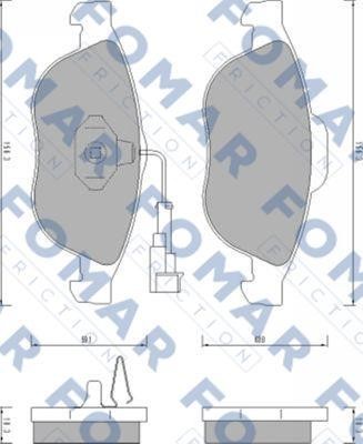 Fomar friction FO 665881 Brake Pad Set, disc brake FO665881