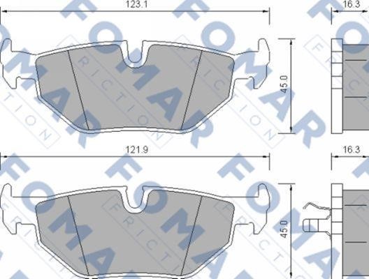 Fomar friction FO 637181 Brake Pad Set, disc brake FO637181