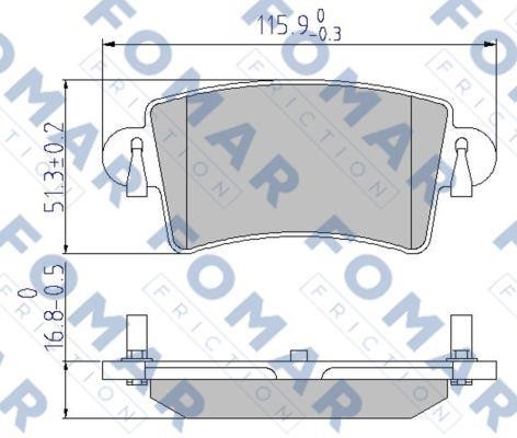 Fomar friction FO 684281 Brake Pad Set, disc brake FO684281