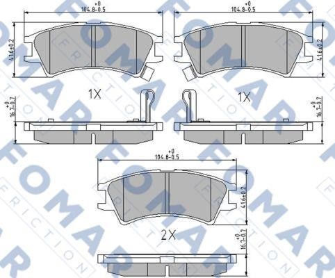 Fomar friction FO 673681 Brake Pad Set, disc brake FO673681