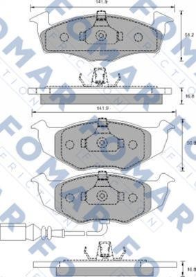 Fomar friction FO 907381 Brake Pad Set, disc brake FO907381