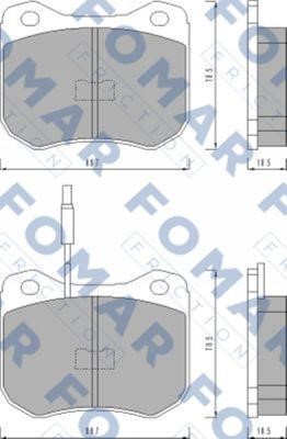 Fomar friction FO 426281 Brake Pad Set, disc brake FO426281