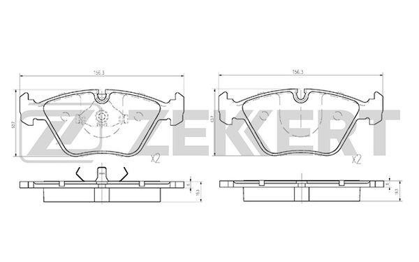 Zekkert BS-1210 Brake Pad Set, disc brake BS1210
