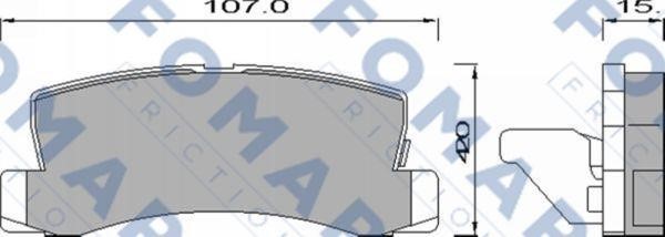 Fomar friction FO 428881 Brake Pad Set, disc brake FO428881
