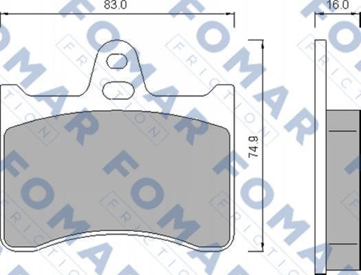 Fomar friction FO 424981 Brake Pad Set, disc brake FO424981
