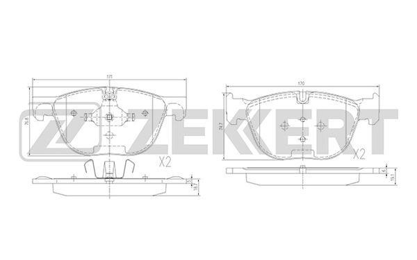 Zekkert BS-1947 Brake Pad Set, disc brake BS1947