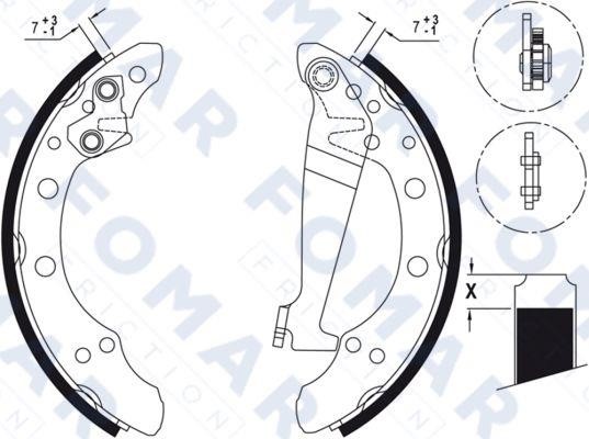 Fomar friction FO 0344 Brake shoe set FO0344