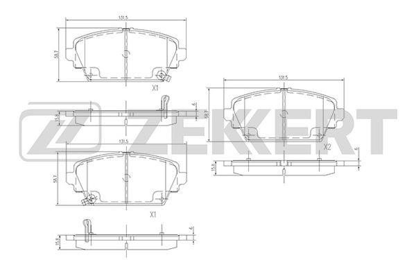 Zekkert BS-1735 Brake Pad Set, disc brake BS1735