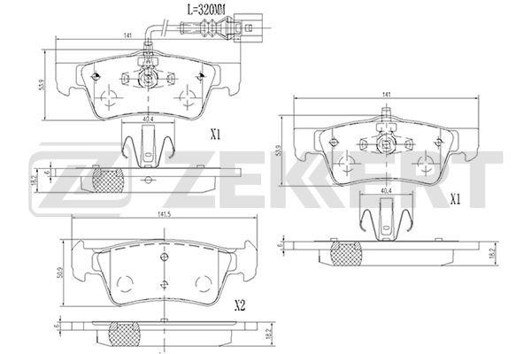 Zekkert BS-2450 Front disc brake pads, set BS2450