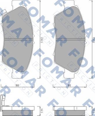 Fomar friction FO 453481 Brake Pad Set, disc brake FO453481