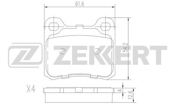 Zekkert BS-1215 Brake Pad Set, disc brake BS1215