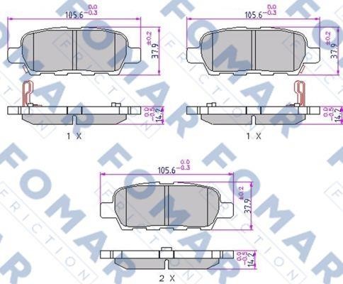 Fomar friction FO 923981 Brake Pad Set, disc brake FO923981