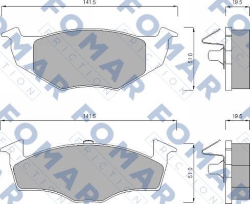 Fomar friction FO 643281 Brake Pad Set, disc brake FO643281