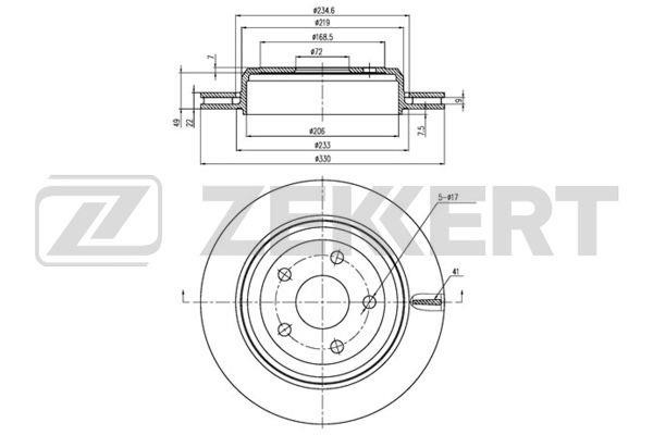 Zekkert BS-5664 Rear ventilated brake disc BS5664