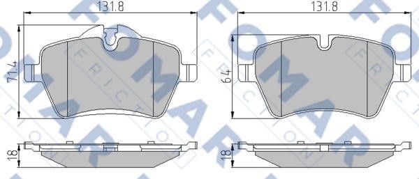 Fomar friction FO 844981 Brake Pad Set, disc brake FO844981