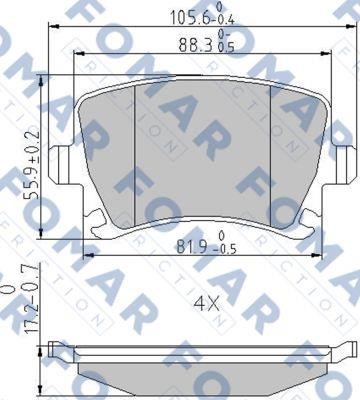 Fomar friction FO 912381 Brake Pad Set, disc brake FO912381