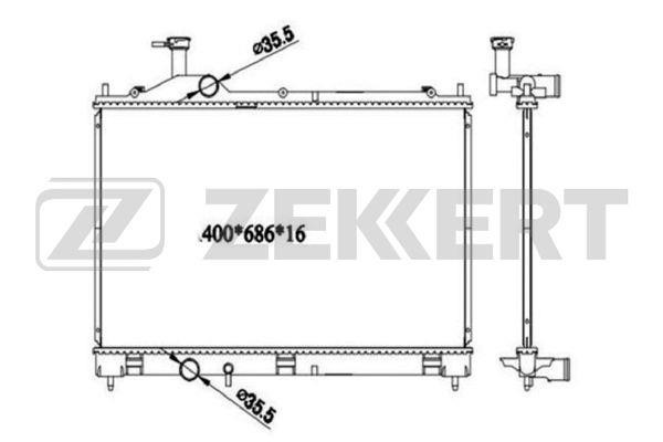 Zekkert MK-1566 Radiator, engine cooling MK1566