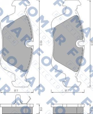 Fomar friction FO 472081 Brake Pad Set, disc brake FO472081
