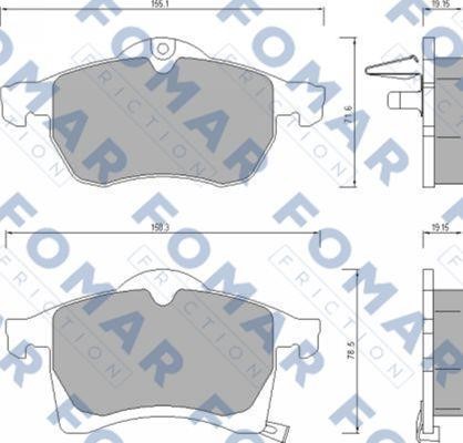 Fomar friction FO 666681 Brake Pad Set, disc brake FO666681