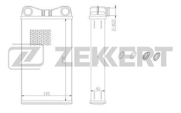 Zekkert MK-5043 Heat Exchanger, interior heating MK5043