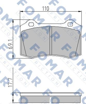 Fomar friction FO 699184 Brake Pad Set, disc brake FO699184