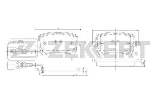 Zekkert BS-1179 Brake Pad Set, disc brake BS1179