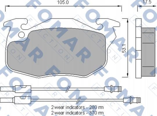 Fomar friction FO 553781 Brake Pad Set, disc brake FO553781