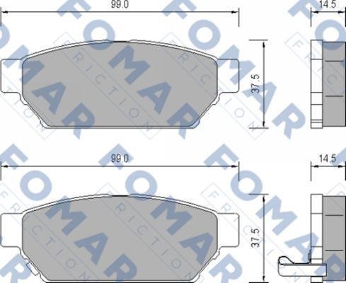 Fomar friction FO 652781 Brake Pad Set, disc brake FO652781