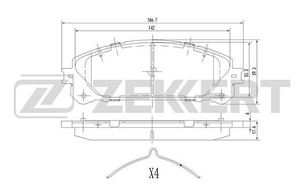 Zekkert BS-1872 Brake Pad Set, disc brake BS1872