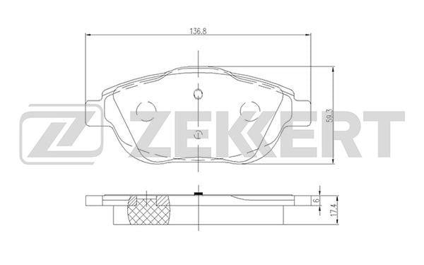 Zekkert BS-2157 Brake Pad Set, disc brake BS2157