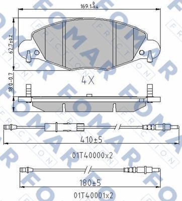 Fomar friction FO 787181 Brake Pad Set, disc brake FO787181