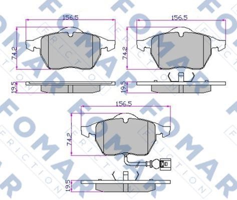 Fomar friction FO 692581 Brake Pad Set, disc brake FO692581