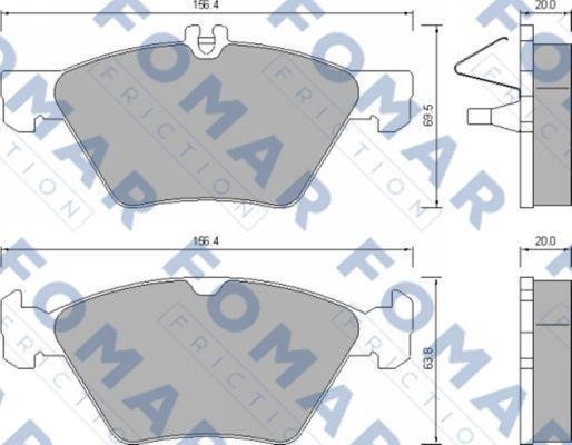 Fomar friction FO 639081 Brake Pad Set, disc brake FO639081