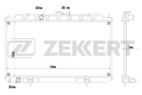 Zekkert MK-1563 Radiator, engine cooling MK1563