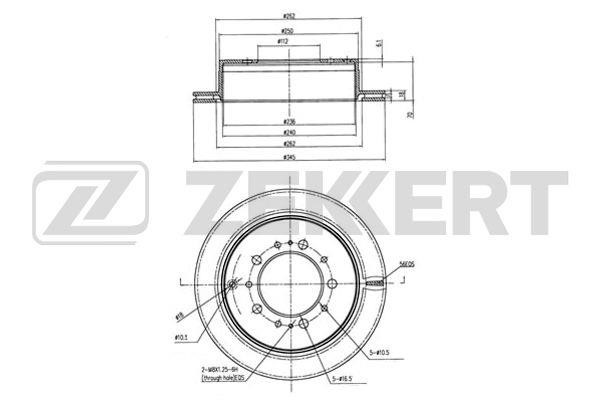 Zekkert BS-5244 Rear ventilated brake disc BS5244
