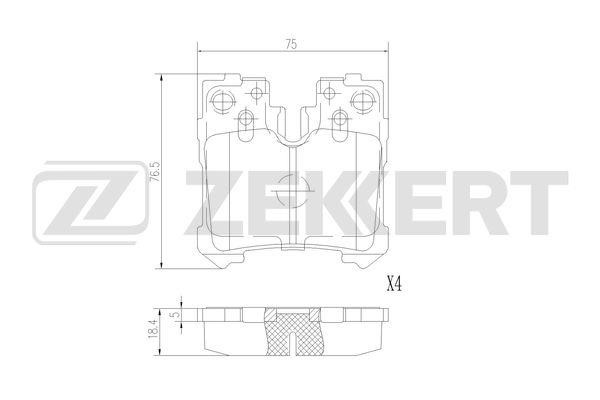 Zekkert BS-2968 Brake Pad Set, disc brake BS2968