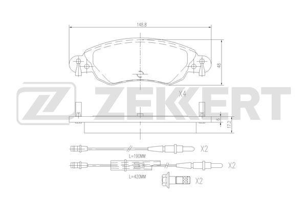 Zekkert BS-3036 Brake Pad Set, disc brake BS3036