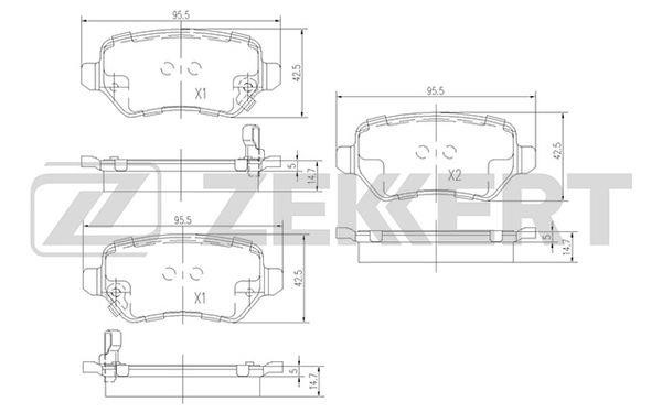Zekkert BS-1761 Brake Pad Set, disc brake BS1761