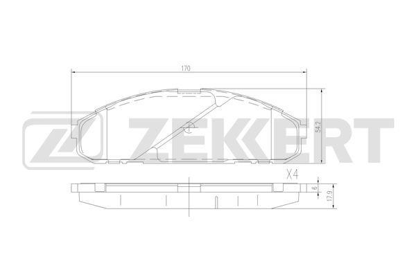 Zekkert BS-3027 Brake Pad Set, disc brake BS3027