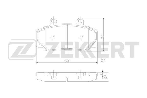 Zekkert BS-3004 Brake Pad Set, disc brake BS3004