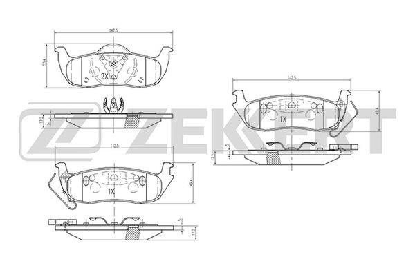 Zekkert BS-2110 Front disc brake pads, set BS2110