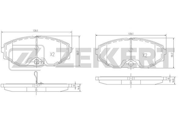 Zekkert BS-1220 Brake Pad Set, disc brake BS1220